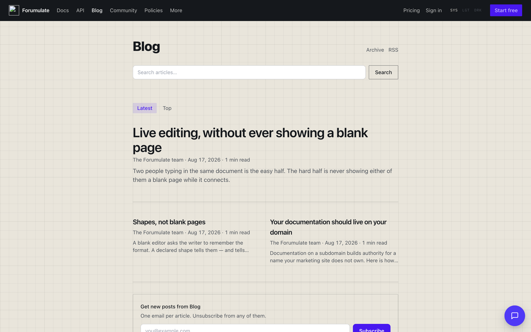 A published blog.